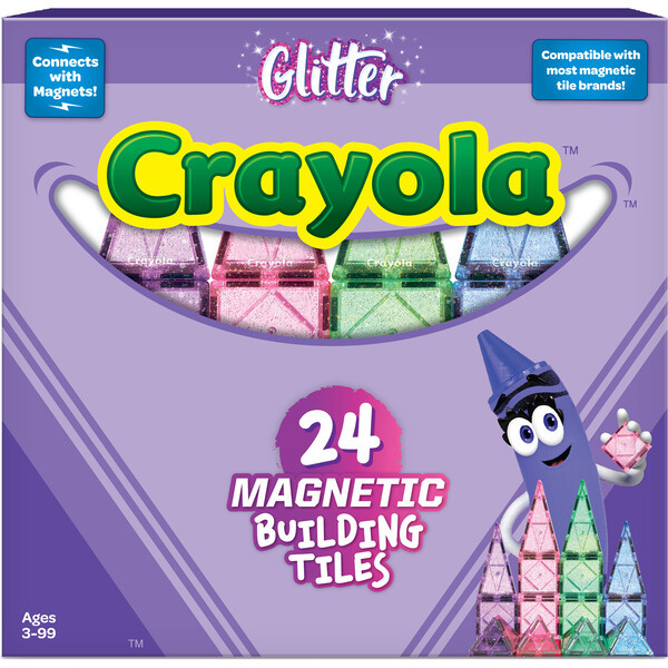 Crayola Glitter Magnetic Tiles 24 Piece Set | Maisonette