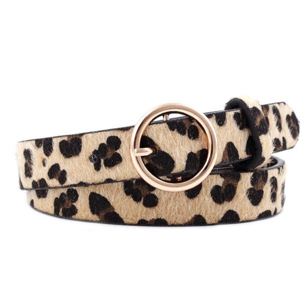 Women Leopard Print Leather Belt with Alloy Buckle Ladies All Seasons Fashion Buckle Decorative B... | Walmart (US)