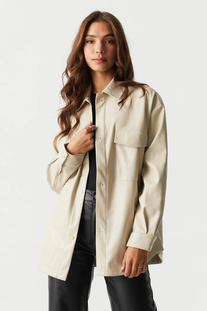 Faux-Leather Shacket | Urban Planet