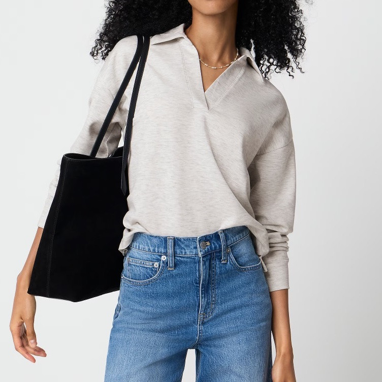 Gray collared sweatshirt 
Polo sweatshirt

#LTKSeasonal #LTKSaleAlert