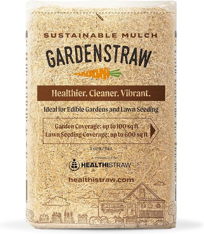 HealthiStraw GardenStraw, 3 cu ft (20 lbs) All-Natural Mulch for Gardens, Vegetables & Lawn Seedi... | Amazon (US)