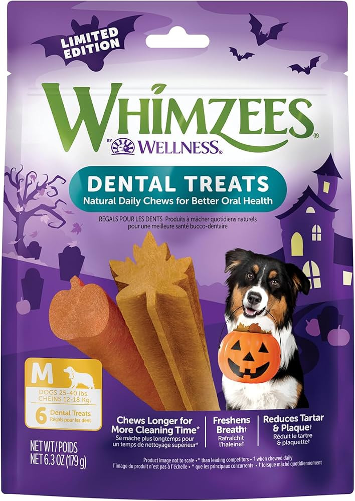 Whimzees by Wellness Halloween Natural Dental Chews for Dogs, Long Lasting Treats, Grain-Free, Fr... | Amazon (US)