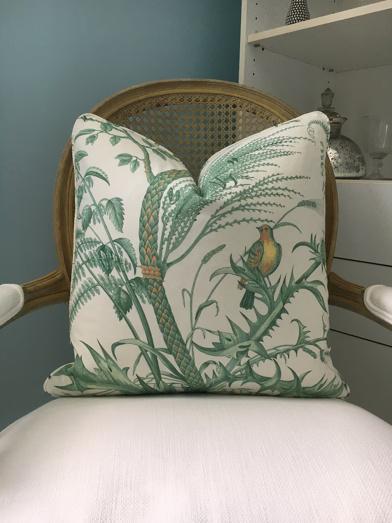 Brunschwig & Fils bird and Thistle in Green One or | Etsy Canada | Etsy (CAD)