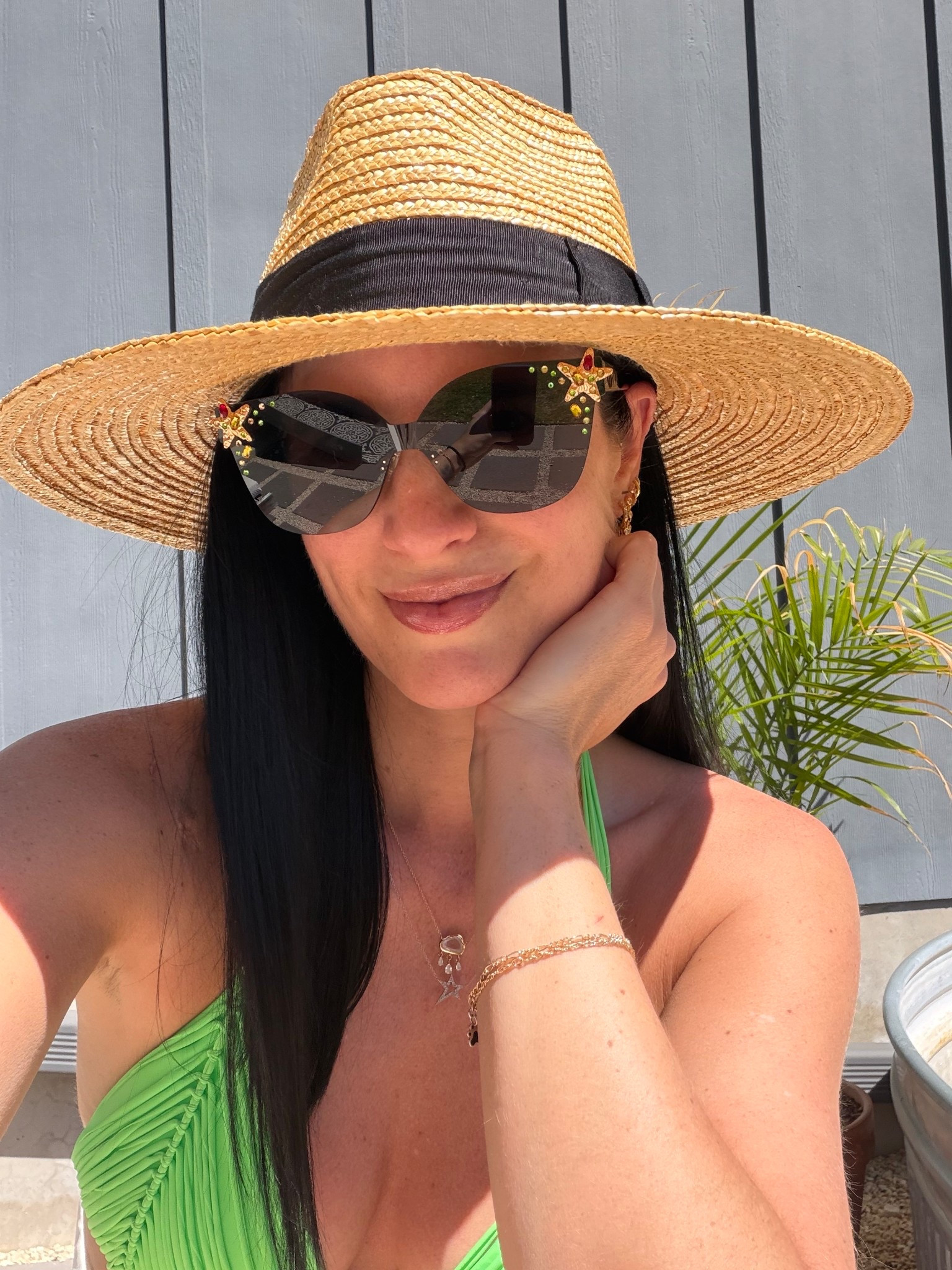 These sunglasses are so fun for summer! Linked my bikini and summer hat too.