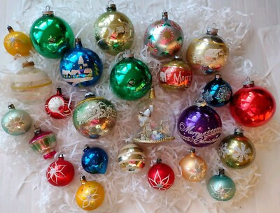 Lot of 25 Vintage Shiny Brite Poland W. Germany Glass Christmas Tree Ornaments   | eBay | eBay US