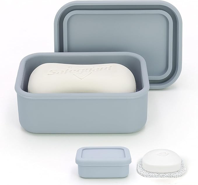 Enhanced Leak-Proof Silicone Soap Case with Drainage Layer. Portable Travel Soap Container for Ca... | Amazon (US)
