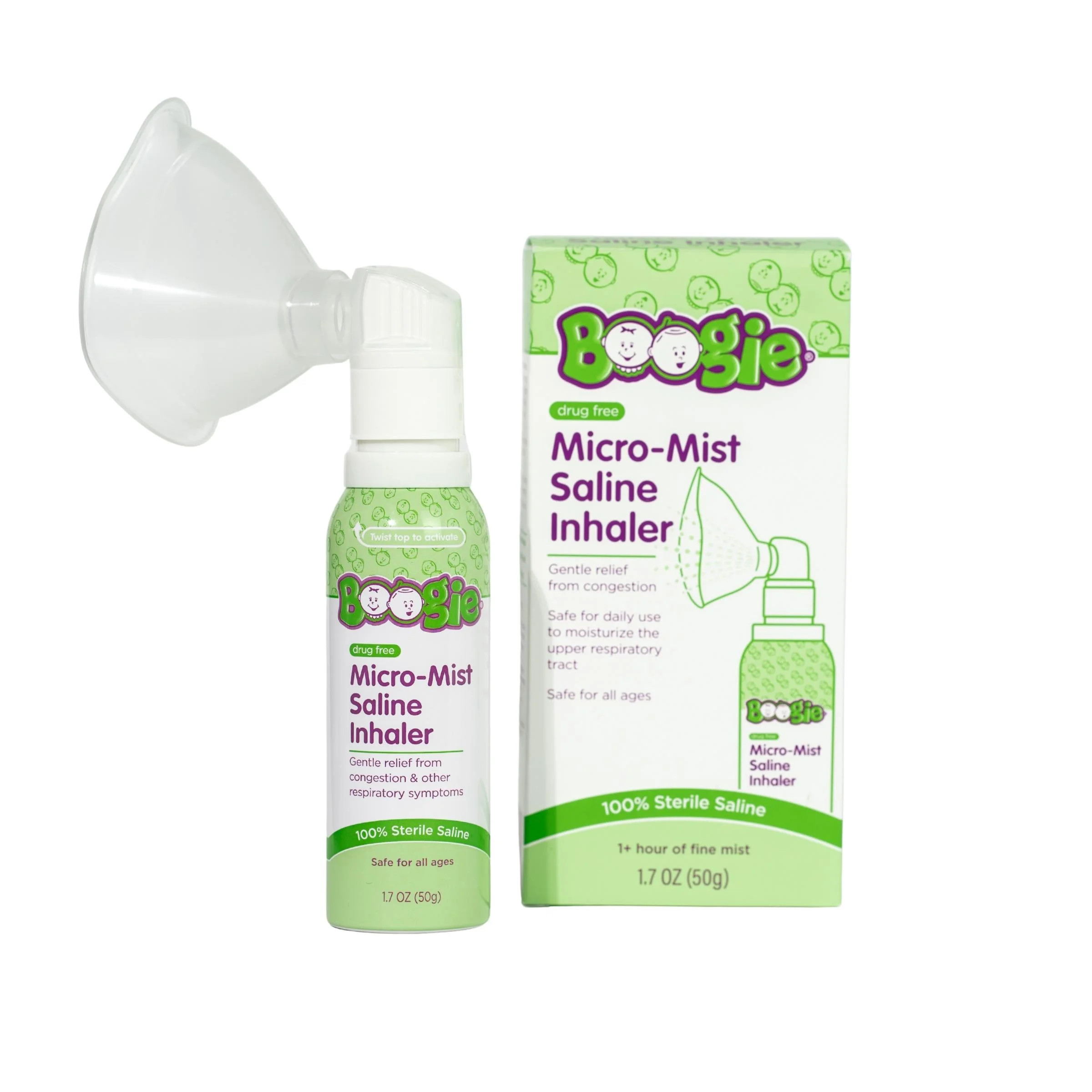 Boogie Sterile and Drug-Free Micro-Mist Saline Inhaler Spray for Kids, 1.7 oz | Walmart (US)