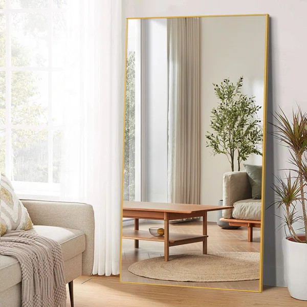 Olvin Rectangle Metal Floor Mirror | Wayfair North America