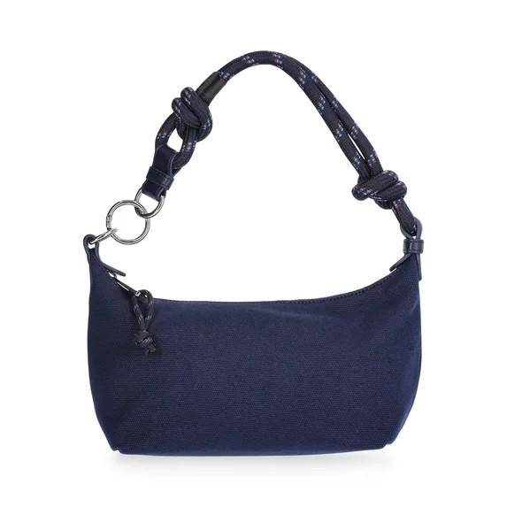 Free Assembly Women's Canvas Shoulder Bag, Navy | Walmart (US)