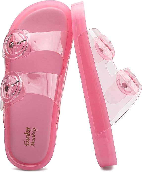 FUNKYMONKEY Women's Comfort Slides with Arch Support, Non-Slip Lightweight Foam Slip-on Flat Beac... | Amazon (US)