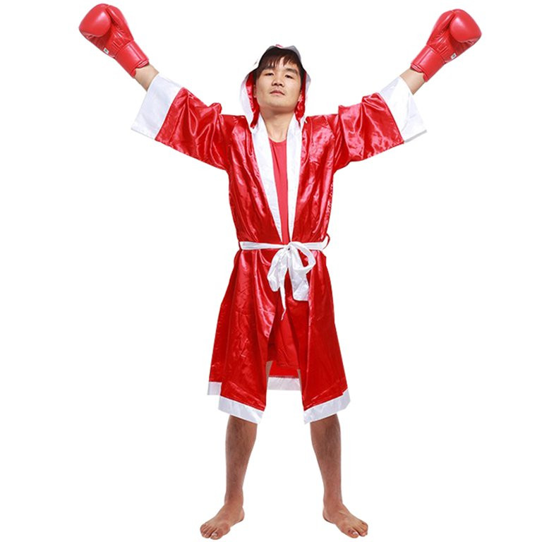 HCfuz MMA Boxing Match Muay Thai Men's Hooded Long Sleeve Cloak Robe Uniform Costume - Walmart.co... | Walmart (US)