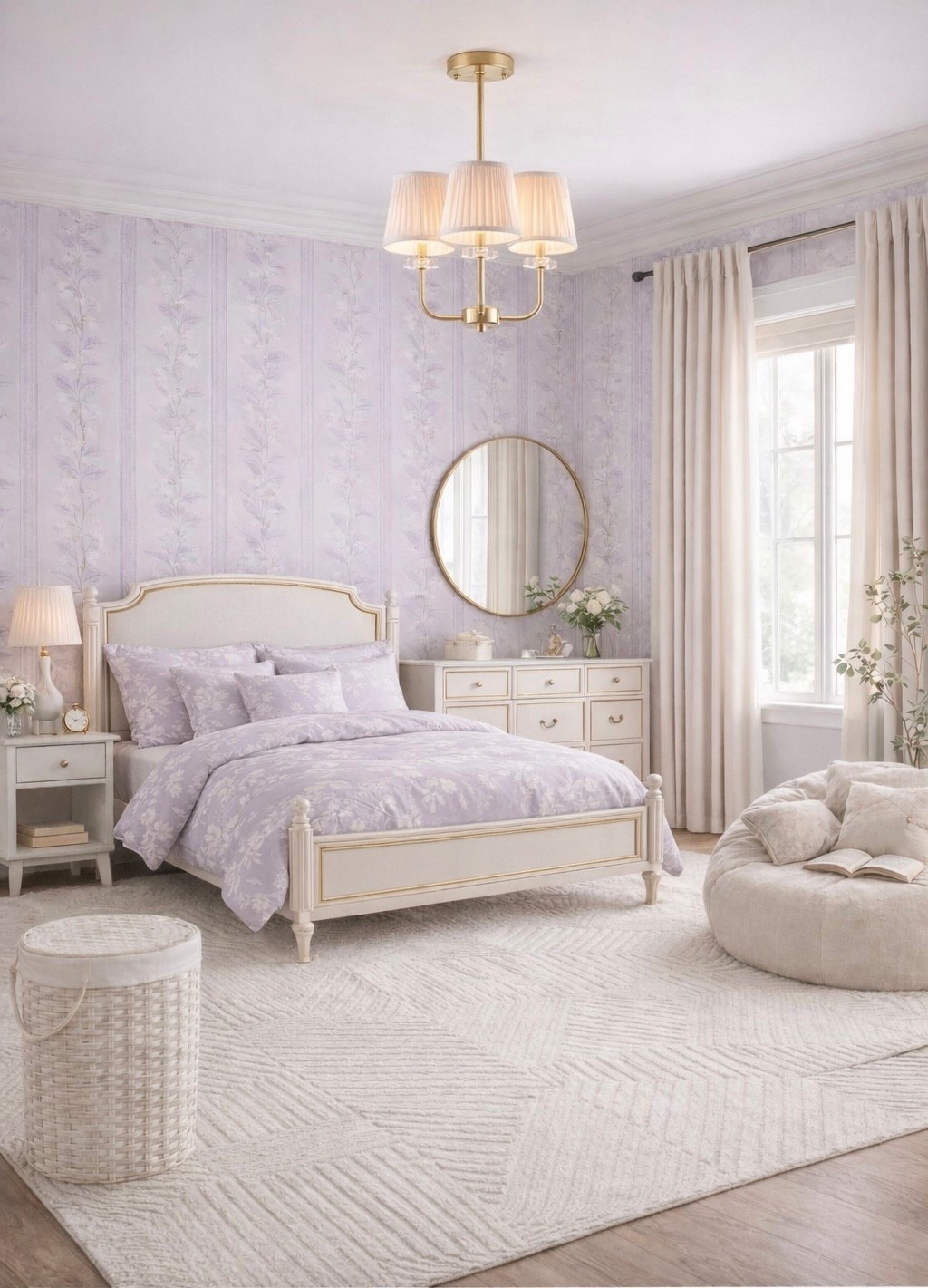 This soft lavender bedroom is giving calm, cozy, and elevated all in one 💜✨
From the floral bedding to the gold chandelier moment… everything feels dreamy but still affordable. If you love neutral + feminine spaces with a hint of color, this is your sign to try lavender 🤍

Shop this bedroom (bedding, lighting & decor) below 💜

#LTKKids #LTKHome #LTKU