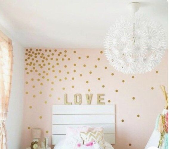 Polka dot decals - rose gold polka dot decals - circles - Nursery wall stickers - Kids decor - Pl... | Etsy (CAD)
