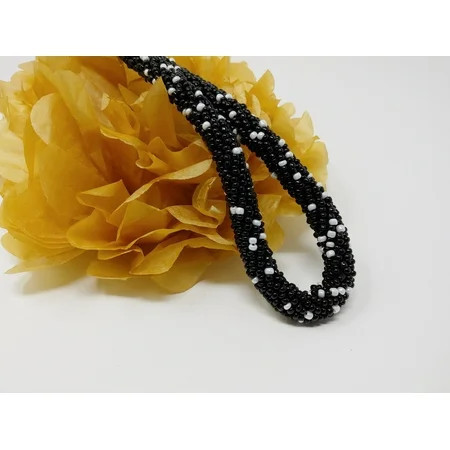 Black & White Beaded Necklace | Seed Glass Beads Women Jewelry | Fashion Statement Handmade Bib Necklace - 19 | Walmart (US)
