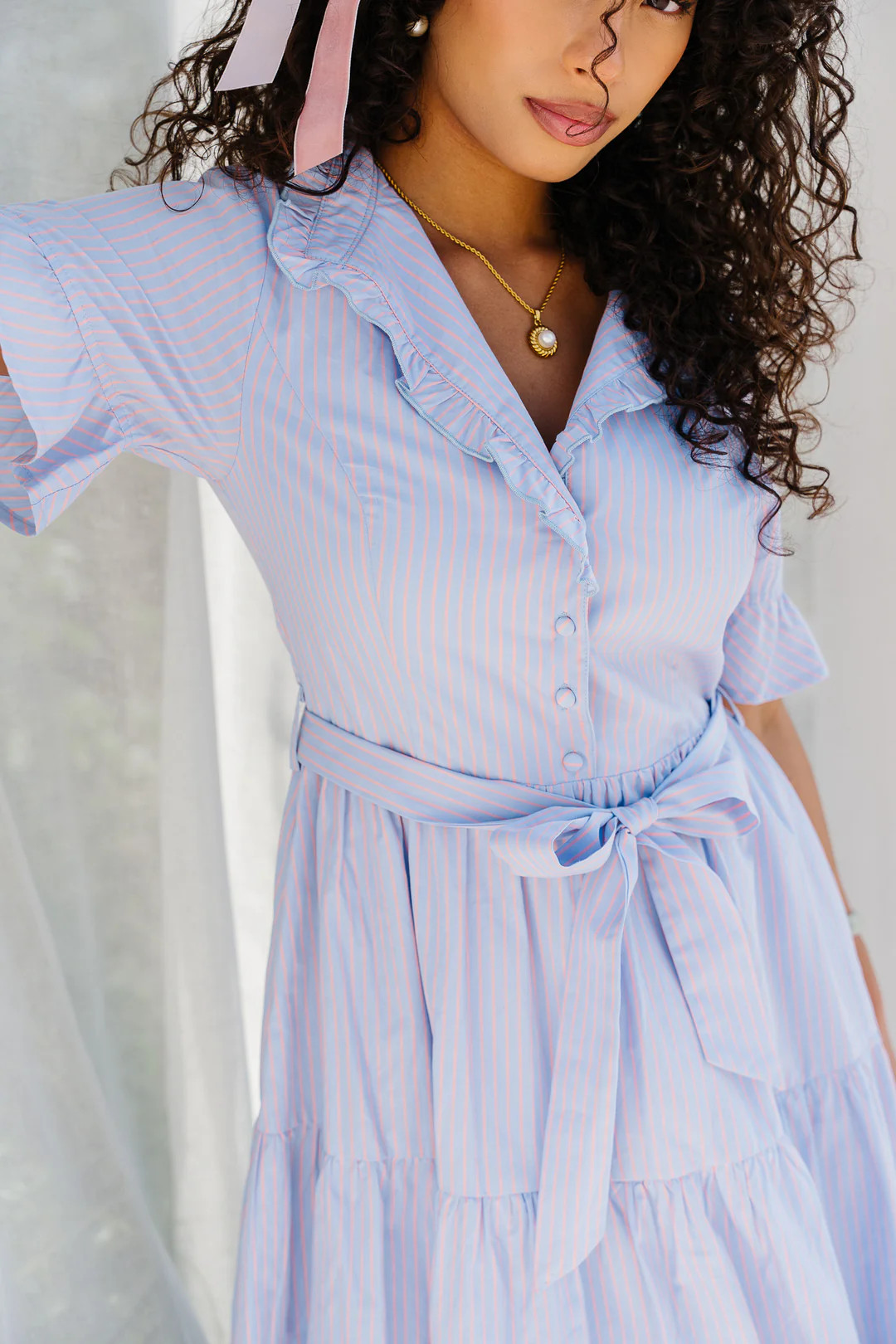 Sutton Dress in Pinstripe | Ivy City Co
