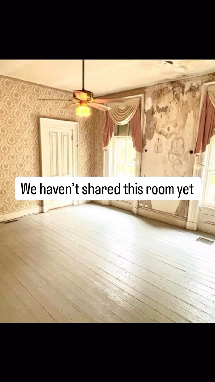 This room. We thought it was bees and honey pouring through the walls. Mostly it was. There was also raccoon urine and 💩

We are working on it! More to come. I usually don’t share this room, but Clark did such a fantastic job with the trim! Truly stunning. 

That is a brick wall behind the trip, so we had to go with glue and not screwing it in. 

Let us know what you think!