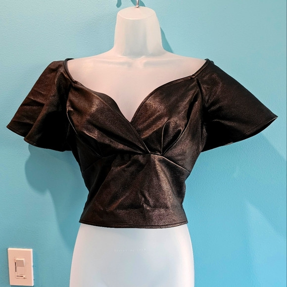 VIXEN VEGAN BLACK LEATHER TOP | Poshmark