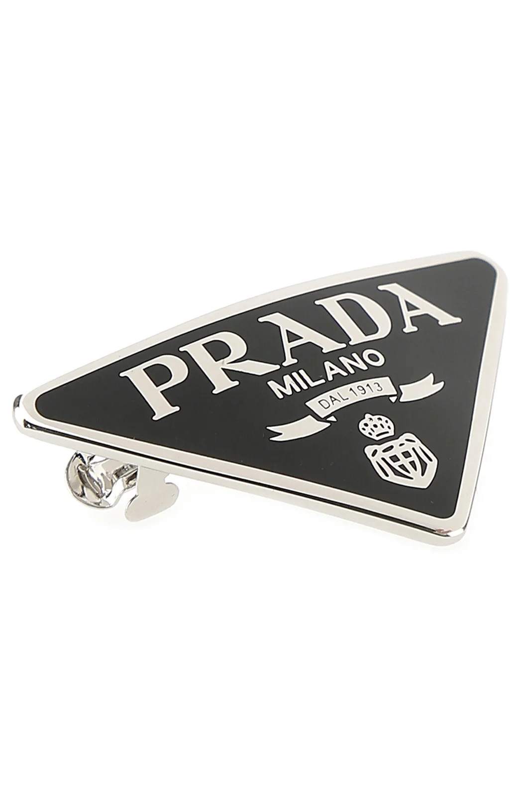 Prada Triangle Logo Clip befestigte Haarnadel | Cettire Global