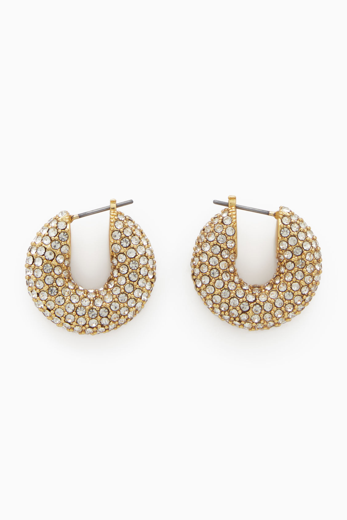 CRYSTAL-EMBELLISHED CHUNKY HOOP EARRINGS - GOLD - COS | COS (EU)