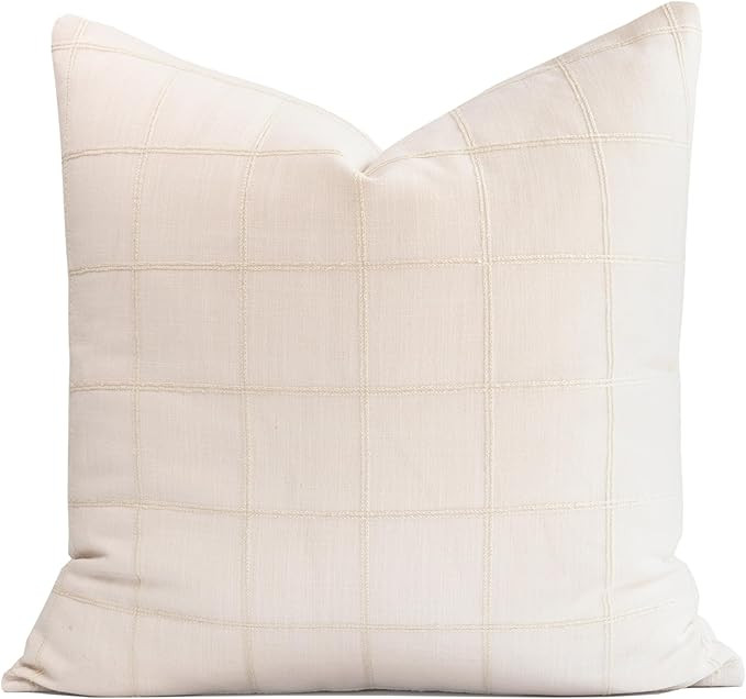 Crumbs Home Modern Farmhouse Fall Linen Indoor Outdoor Throw Pillow Cover Only, 22"x22" Water Rep... | Amazon (US)