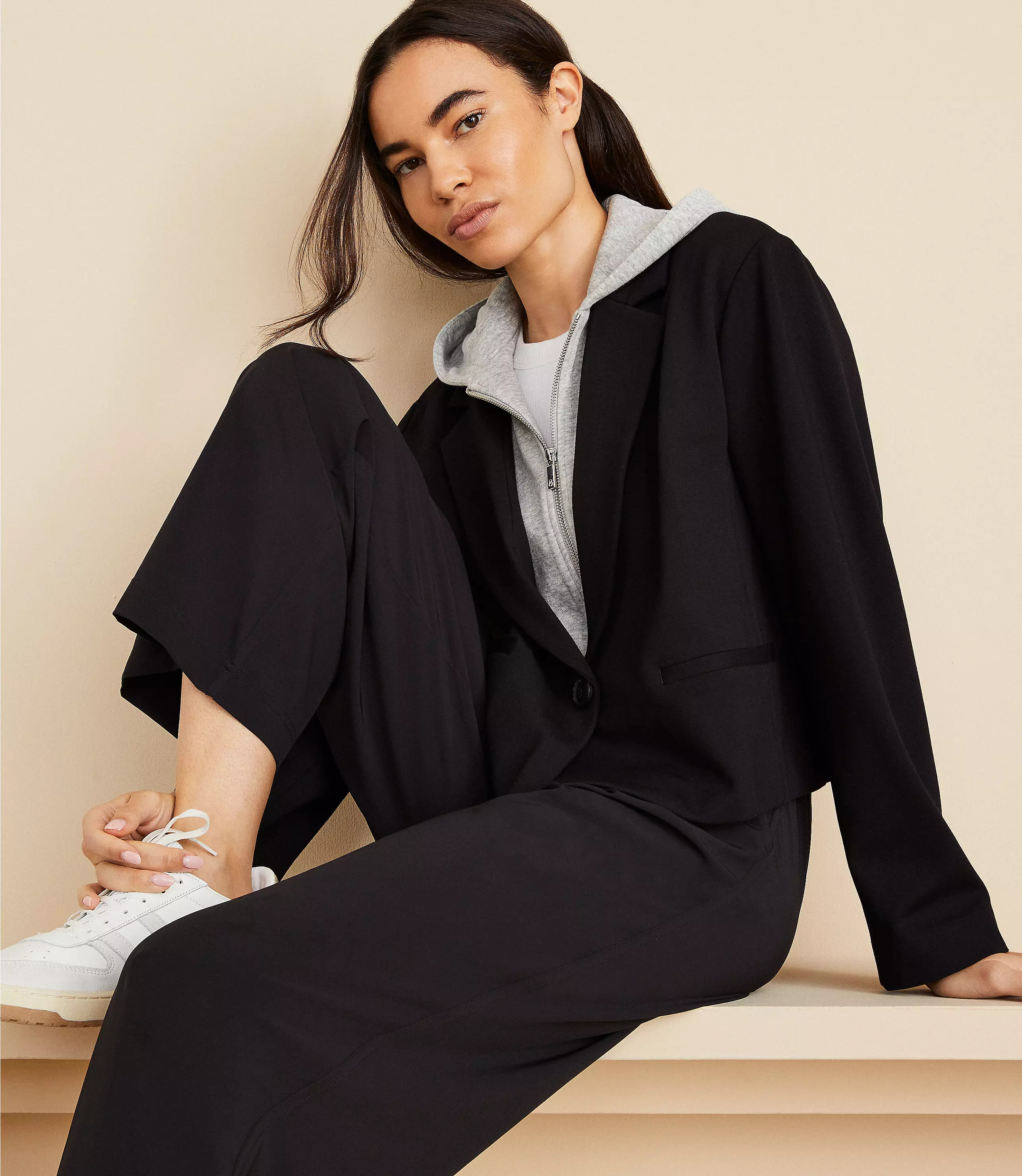 Lou & Grey Ponte Hoodie Blazer | LOFT