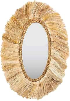 Tov Furniture Tribal Femme-Safari Luxurious Abaca Oval Wall Mirror | Amazon (US)