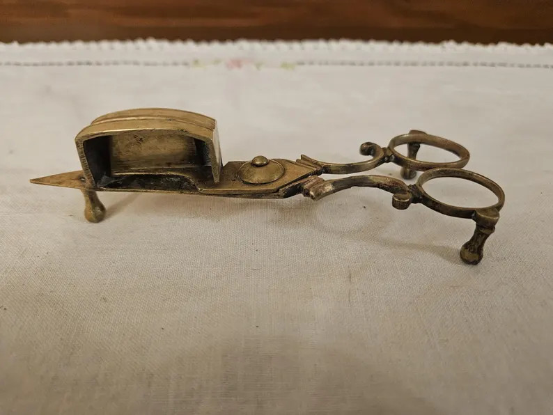 Vintage Brass Footed Scizzors Style Candle Snuffer and Wick Trimmer. Spring Loaded Closing Action... | Etsy (US)