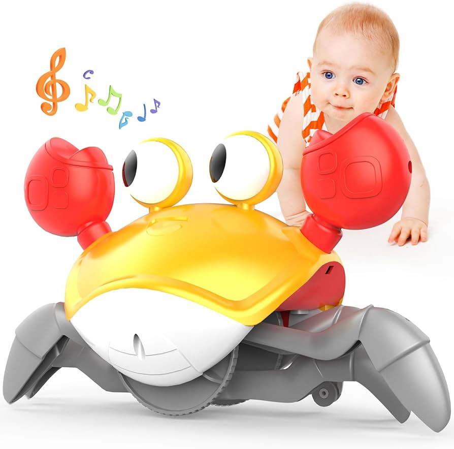 Crawling Crab Baby Toys Infant - Tummy Time Toy Gifts for 3 4 5 6 7 8 9 10 11 12 Boy Girl with Le... | Amazon (US)