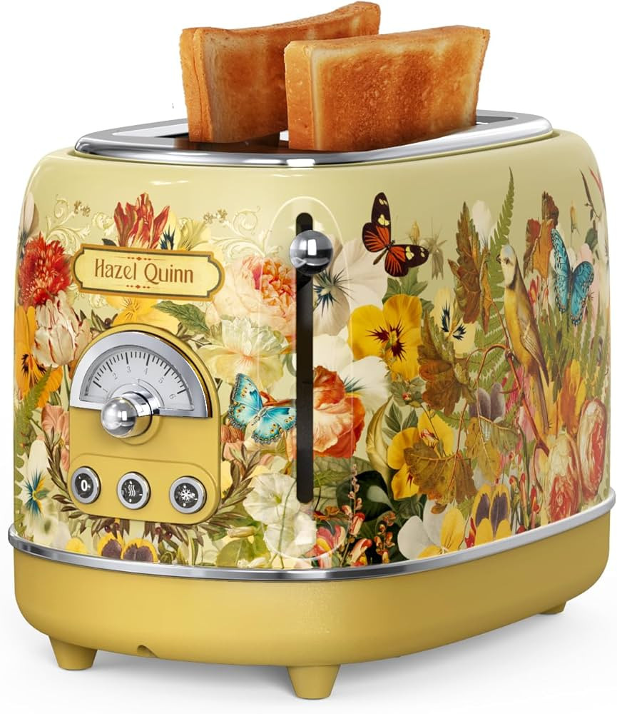 Hazel Quinn X Eduardo Recife Collaboration 2-Slice Retro Toaster, 6 Browning Levels, 3 Functions-... | Amazon (US)