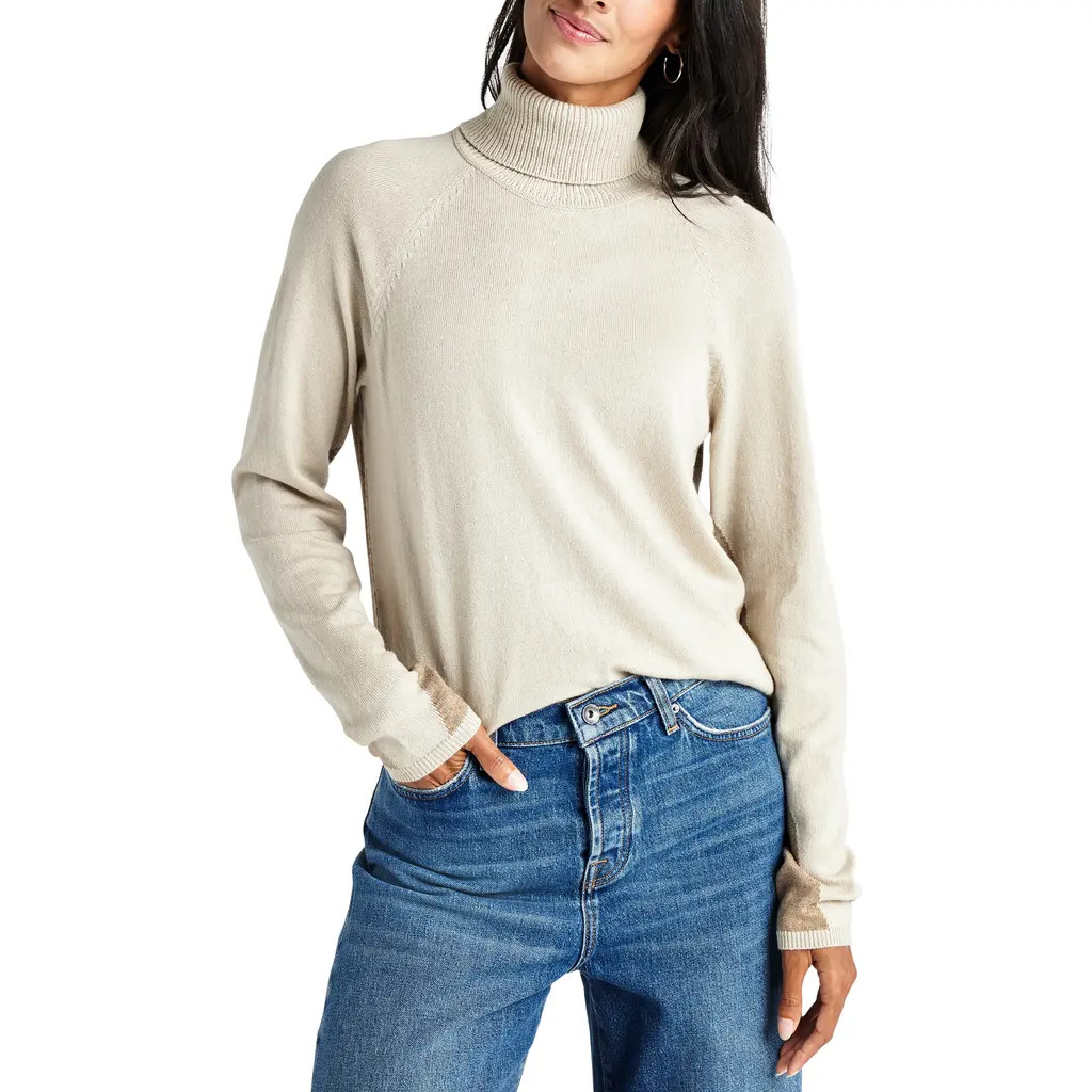 Splendid Elin Colorblock Turtleneck Sweater in Oat/Camel at Nordstrom Rack, Size Small | Nordstrom Rack