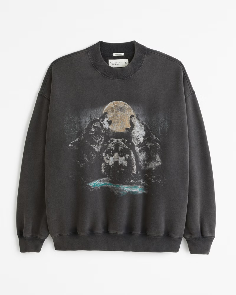 Abercrombie & Fitch Men's Wilderness Graphic Crew Sweatshirt in Black - Size M | Abercrombie & Fitch (US)