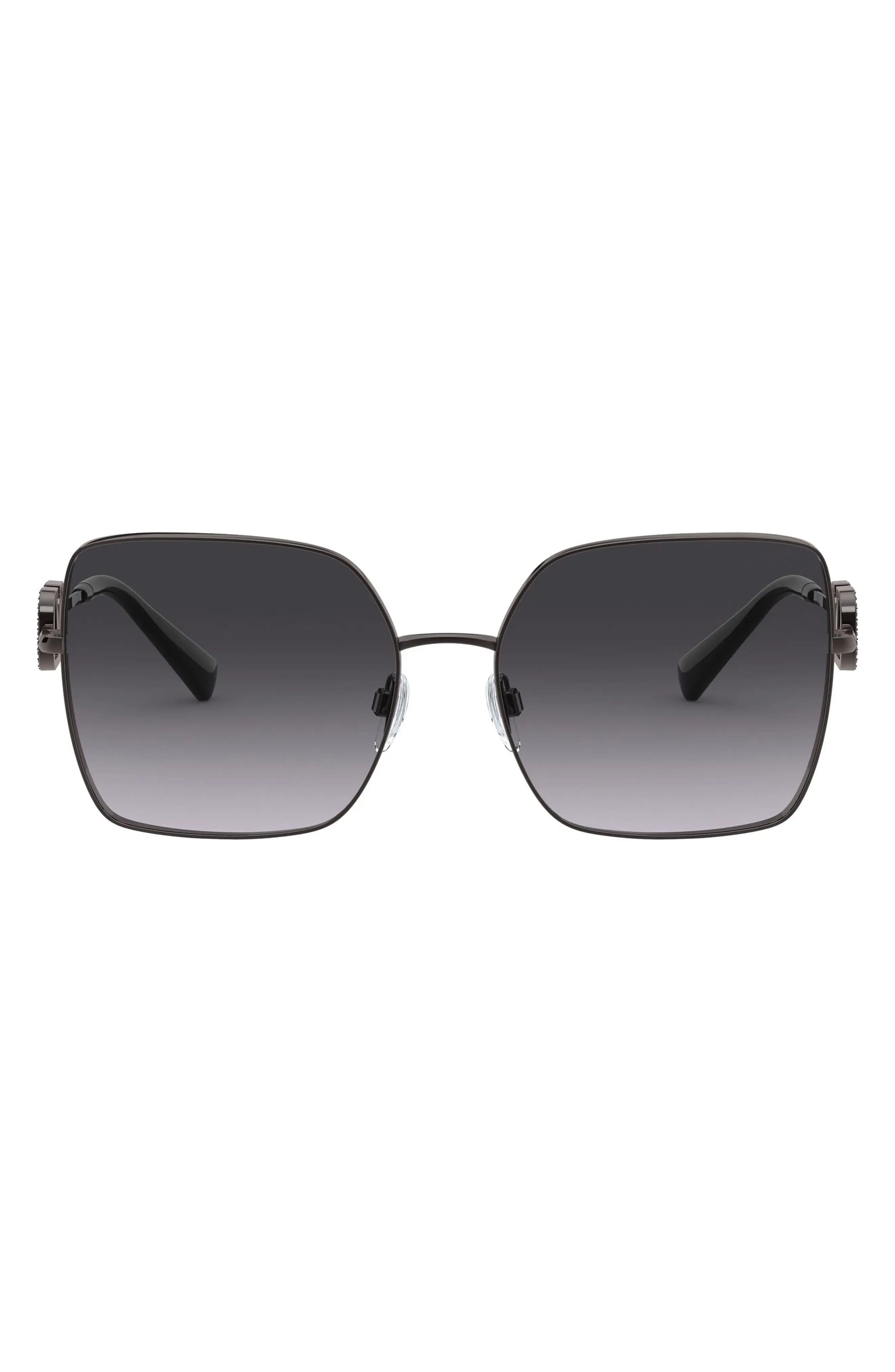 Valentino 59mm Gradient Square Sunglasses in Gunmetal/Black Gradient at Nordstrom | Nordstrom