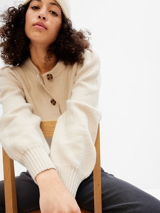 CashSoft Puff Sleeve Cardigan | Gap (US)