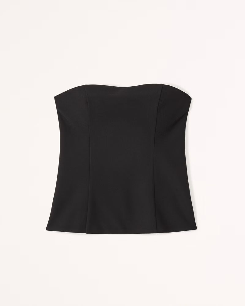 Strapless Crepe Set Top | Abercrombie & Fitch (UK)