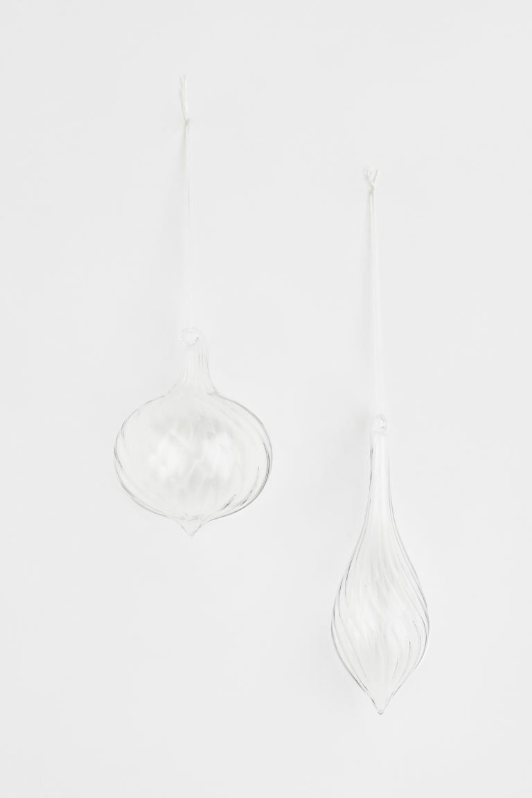 2-pack Glass Christmas Ornaments - Transparent - Home All | H&M US | H&M (US)