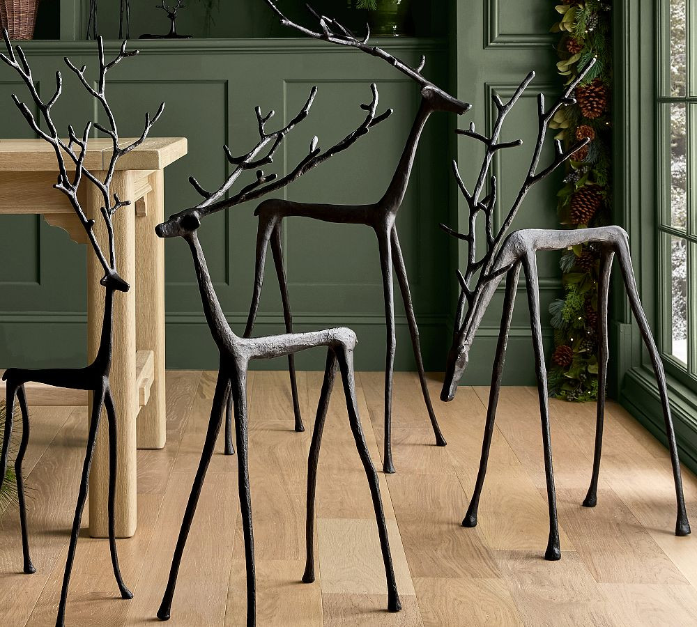 Oversized Bronze Sculpted Reindeer | Pottery Barn (US)