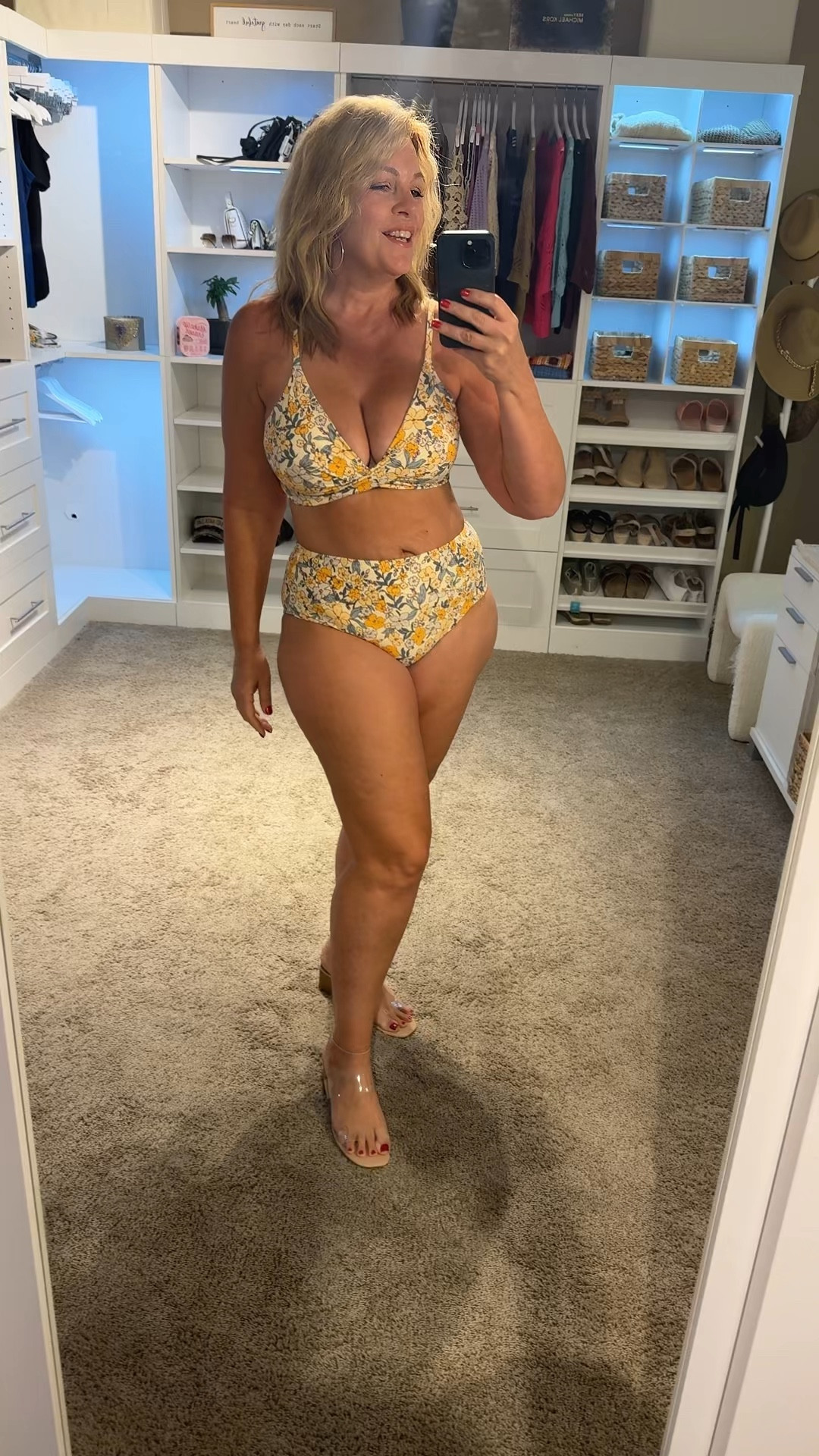 I feel absolutely amazing in this gorgeous Cupshe bathing suit. It's hugging my curves in all the right places and giving me the perfect amount of lift where I need it. The vibrant yellow floral pattern is just what I needed to brighten up my swimwear collection, and I can't get enough of how it complements my skin tone.

The high-waisted bottoms provide the perfect balance of coverage and style, making me feel both confident and comfortable. Plus, the top fits beautifully, offering the right amount of support and showing off just enough to keep things interesting. 

Whether you're lounging by the pool or hitting the beach, this Cupshe swimsuit is a must-have. The quality is top-notch, the fit is flattering, and the design is just so fun and playful. This one is definitely a winner!

#LTKSummerSales #LTKSwim #LTKSeasonal