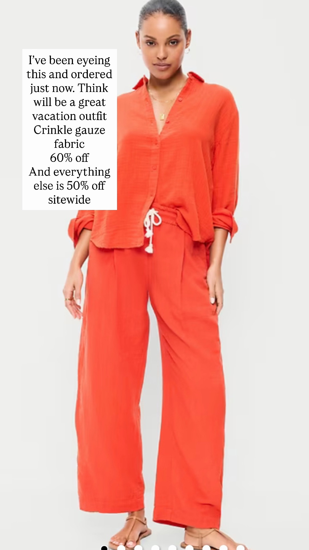 $16 and $17!
Vacation outfit idea 
60% off
50% off sitewide 

Crinkle gauze fabric 


#LTKTravel #LTKOver40 #LTKSaleAlert