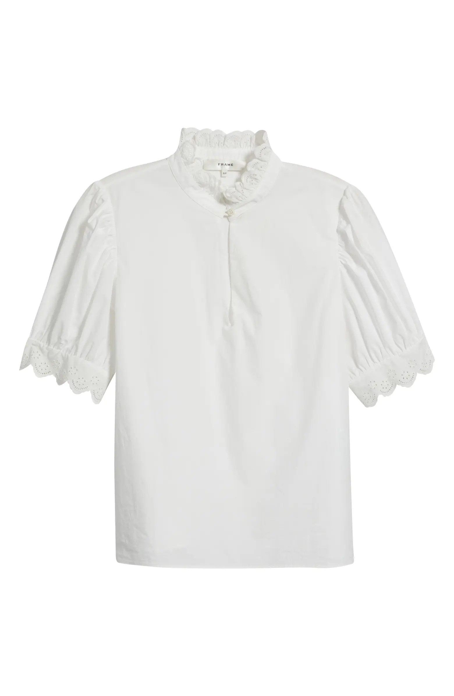 FRAME The Eyelet Inset Top | Nordstrom | Nordstrom