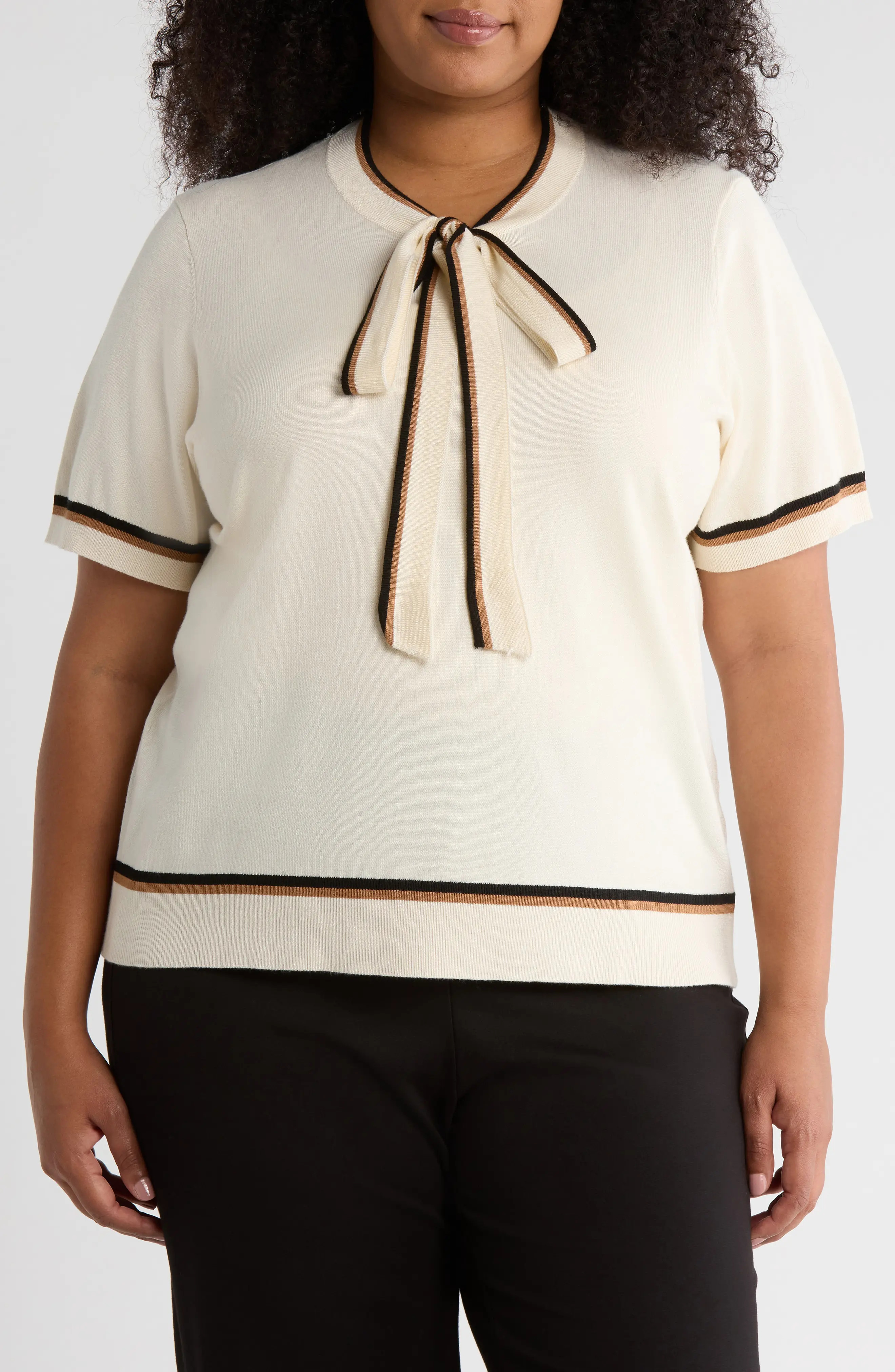 Adrianna Papell Double Tip Tie Neck Sweater (Women) | Nordstromrack | Nordstrom Rack