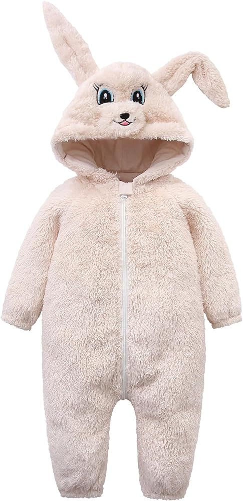 Newborn Furry Onesie Baby Fuzzy Suit Costume Outfits Adorable Cartoon Hoodies Unisex | Amazon (US)