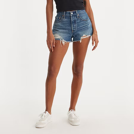 Levi's Women's 501 Original High Rise Denim Short, 29, Blue | JCPenney