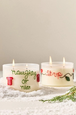 Festive Notes Lit Up Woody Fresh Balsam & Cedarwood Glass Candle | Anthropologie (US)