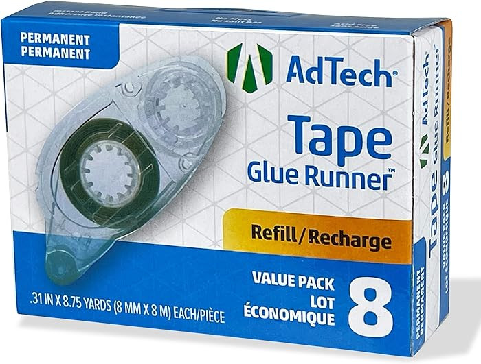 AdTech 05674 Permanent Crafter's Tape Refills, Pack of 8, Clear | Amazon (US)