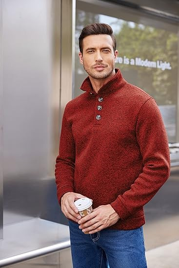 COOFANDY Men's Casual Slim Fit Pullover Sweater Knitted Thermal Sweatshirt | Amazon (US)