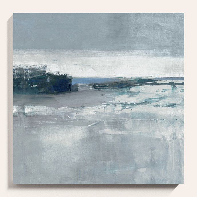 Horizon In Blue Abstract Framed Canvas Art Print | Ballard Designs, Inc.