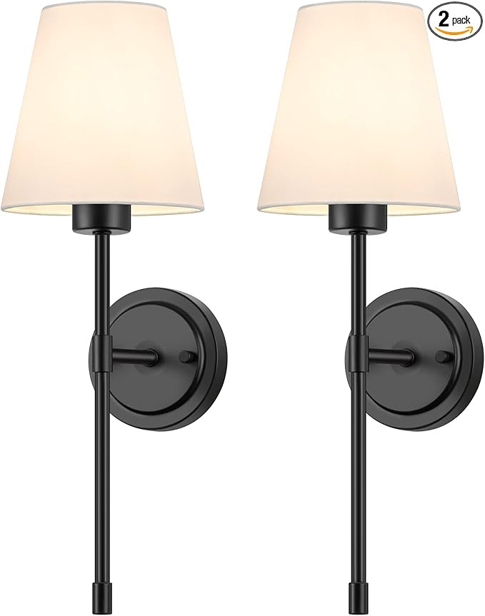ShineTech Wall Sconces Set of 2, Hardwired Retro Industrial Wall Lamps, Bathroom Vanity Sconces W... | Amazon (US)