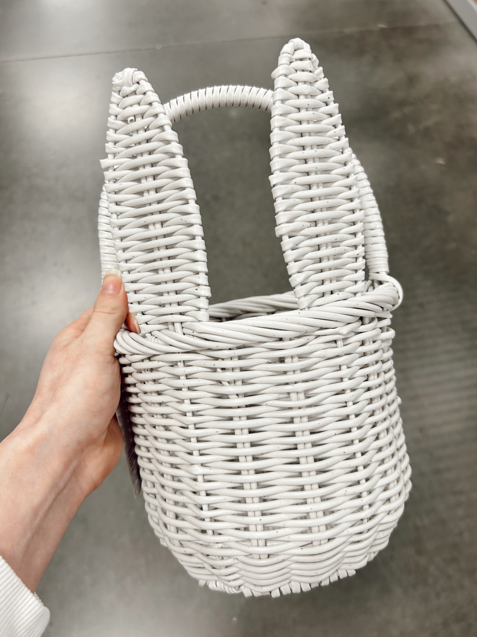 white bunny Easter basket 🐰 #neutral #white #whiteeasterbasket #easter #easterideas #easterbasket #bunnybasket #easterbunny #wovenbasket 

#LTKkids #LTKSeasonal #LTKbaby