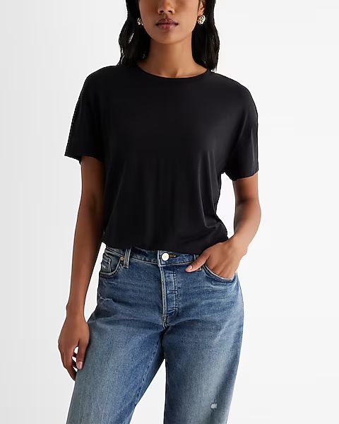 Supersoft Relaxed Crew Neck Tee | Express