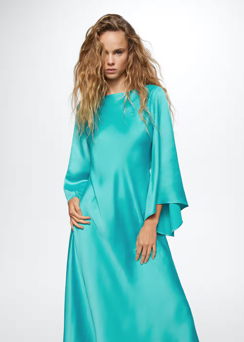 Flared sleeves dress -  Women | Mango USA | MANGO (US)